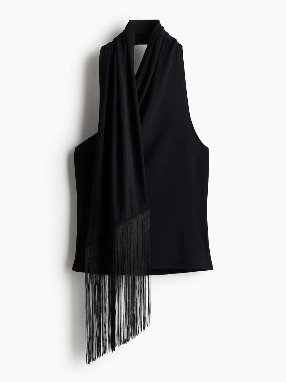 H&M Scarf-Neck Fringe Top